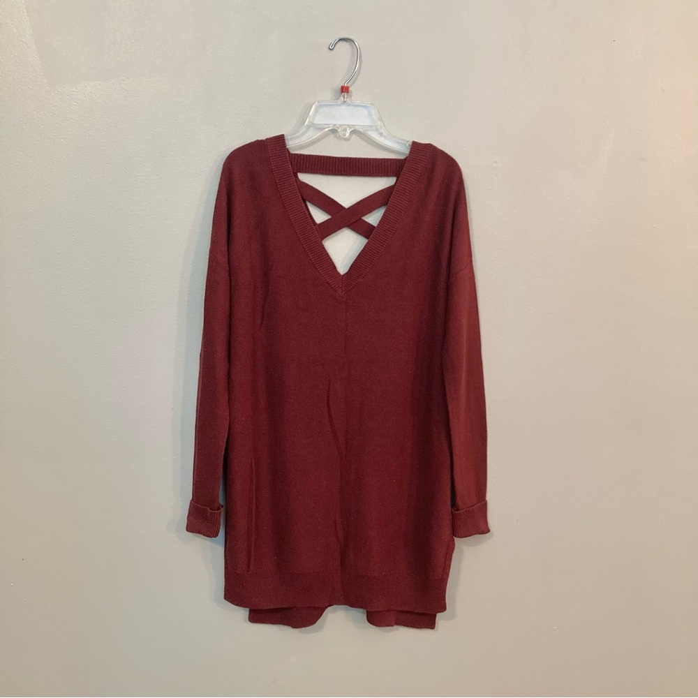 4/$10 - If It Were Me Cross-Back Sweater - Deep Orange